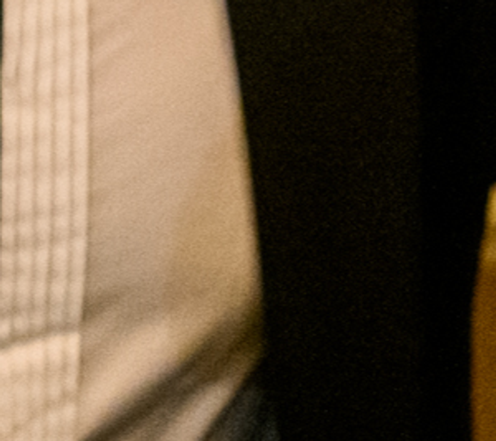 A close-up of the stain on JD Vance's shirt