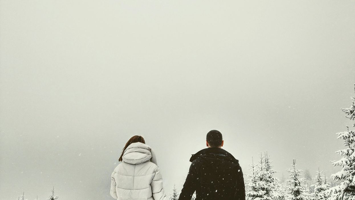 A couple looking into the distance together