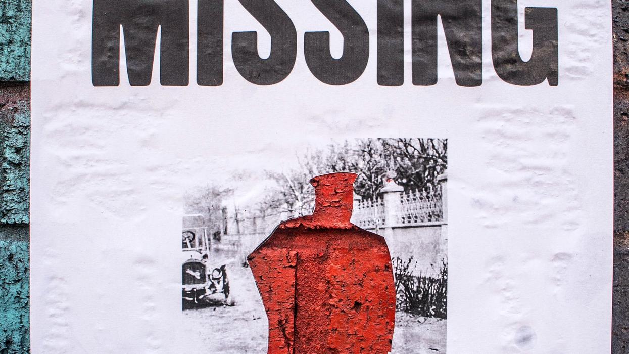 A "Missing Person" sign