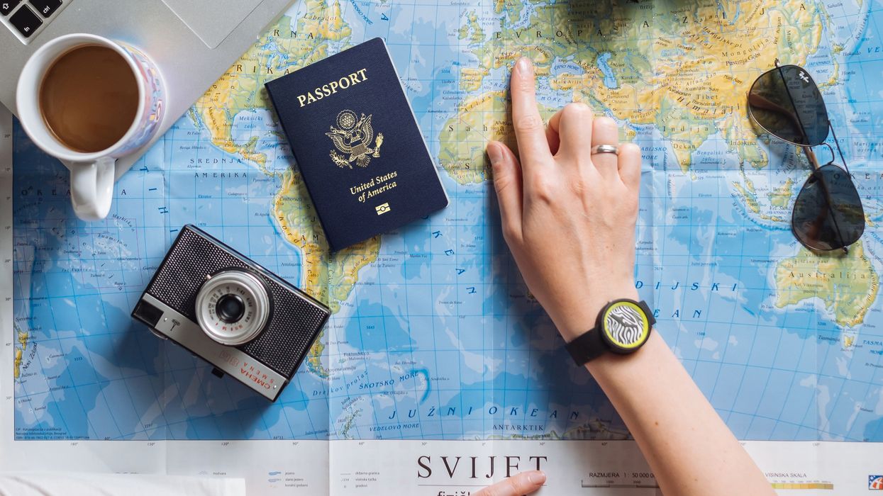 a person with their hands up