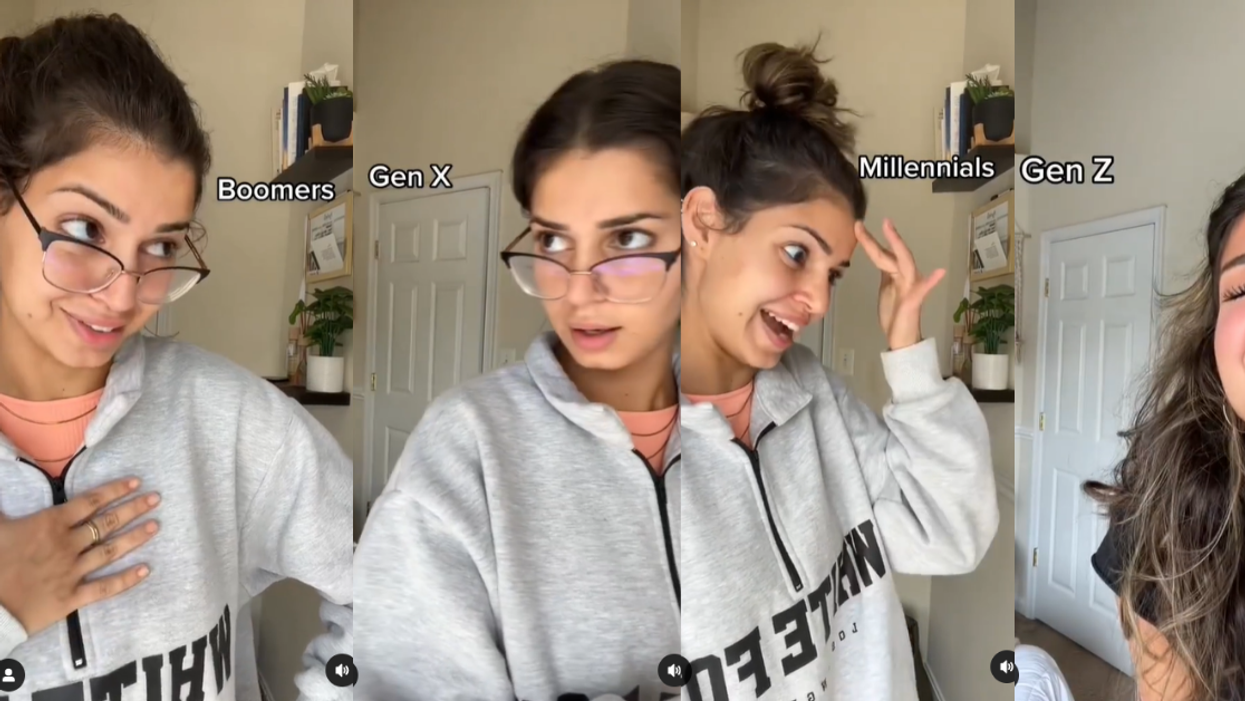 A skit about how each generation would greet new employees