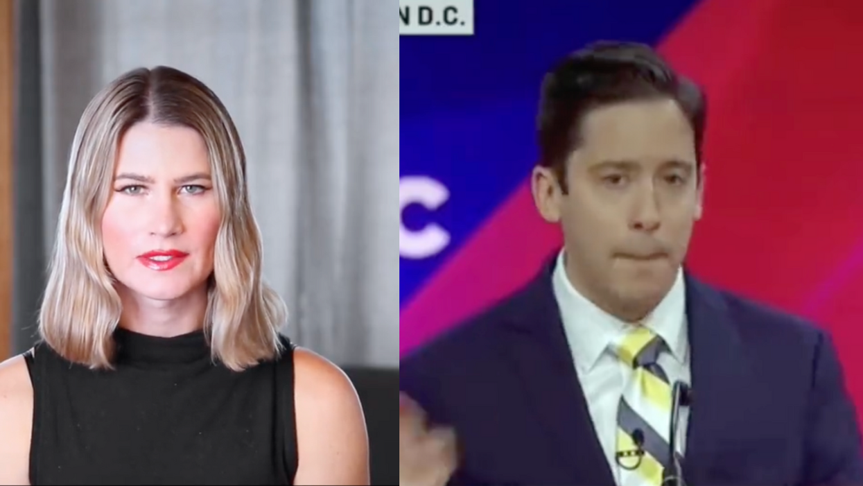 A split image with journalist Ari Drennan on the right and conservative political commentator Michael Knowles on the right