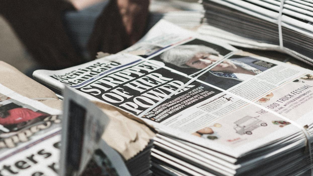 A stack of newspapers