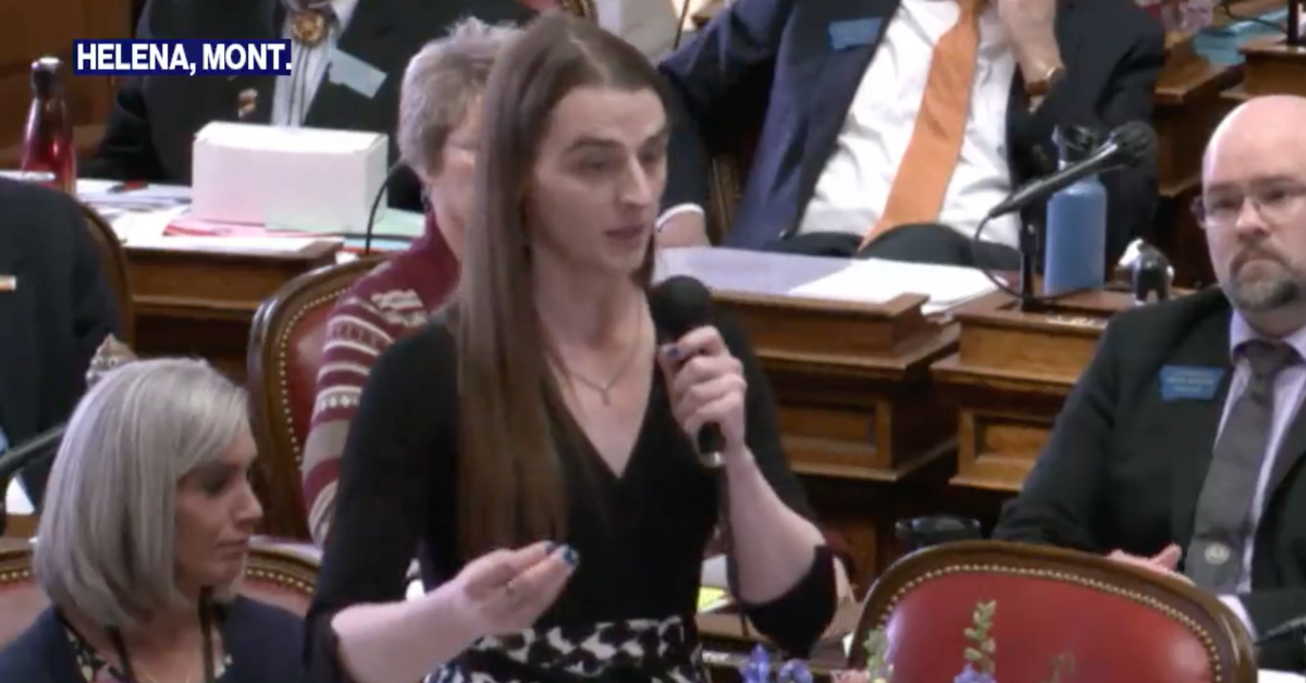 ABC News screenshot of Zooey Zephyr speaking on the floor of the Montana House of Representatives