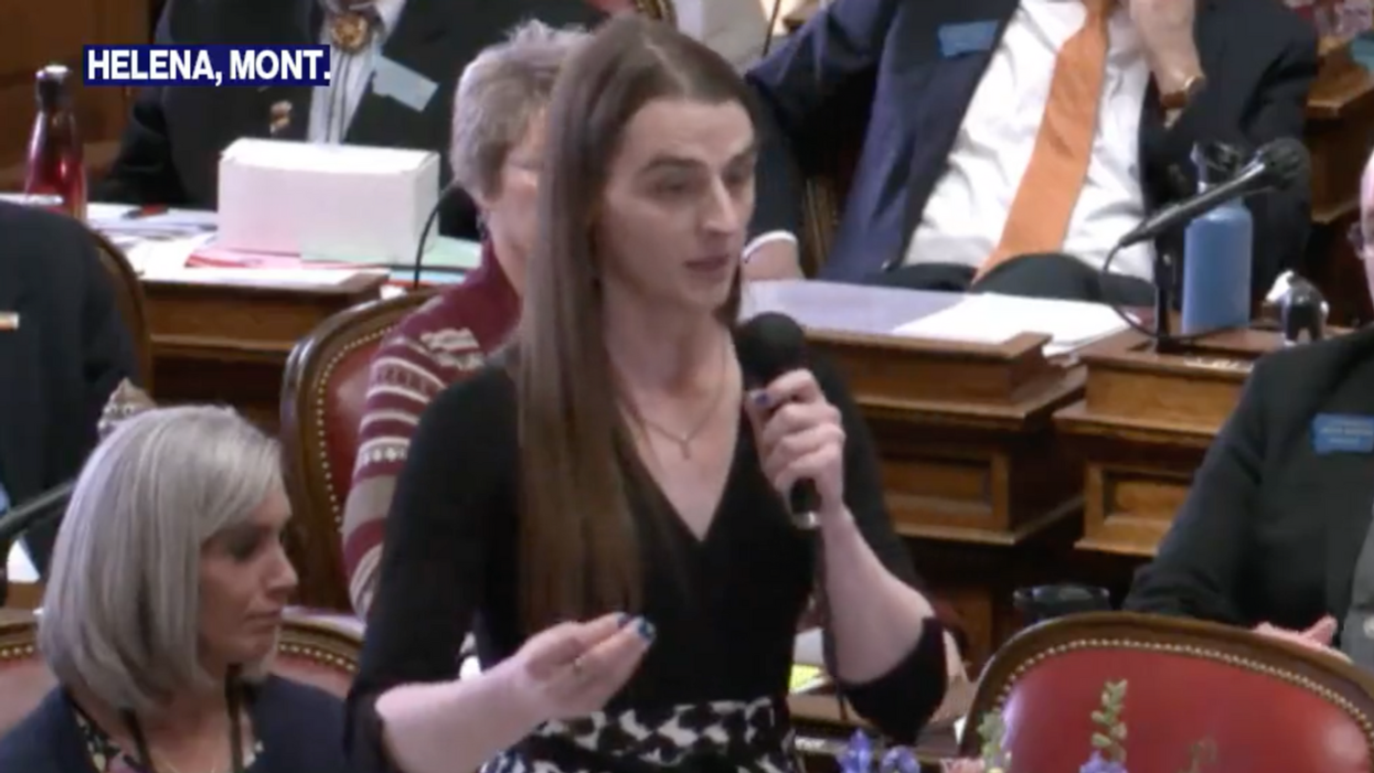 ABC News screenshot of Zooey Zephyr speaking on the floor of the Montana House of Representatives