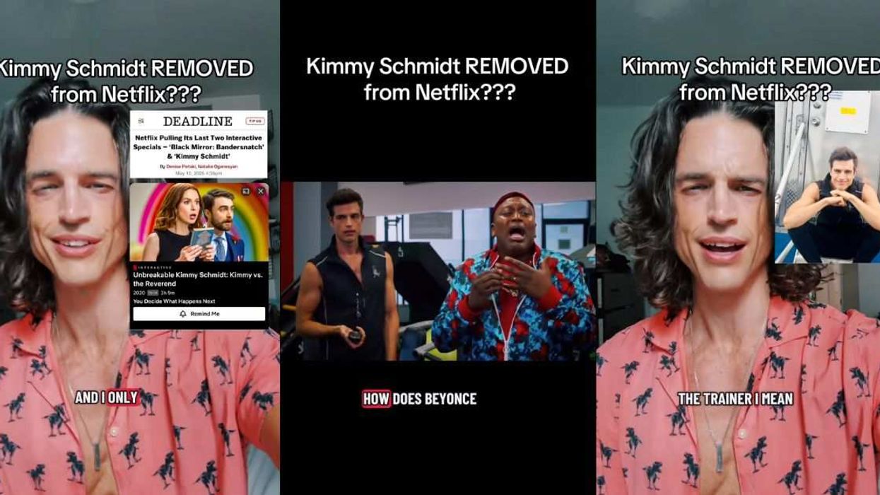 Actor Andrew Briedis reacts on TikTok to discovering that Unbreakable Kimmy Schmidt: Kimmy vs. the Reverend has disappeared from Netflix — along with his eight-second cameo as Dev the Trainer.
