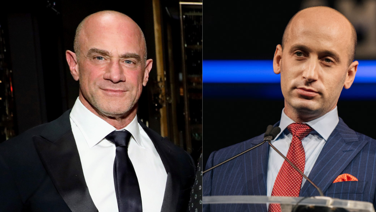 Actor Chris Meloni (left) White nationalist Trump advisor Stephen Miller