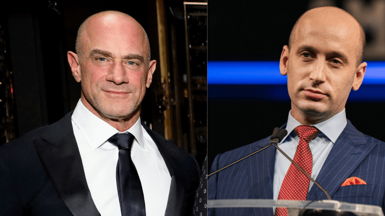 Actor Chris Meloni (left) White nationalist Trump advisor Stephen Miller