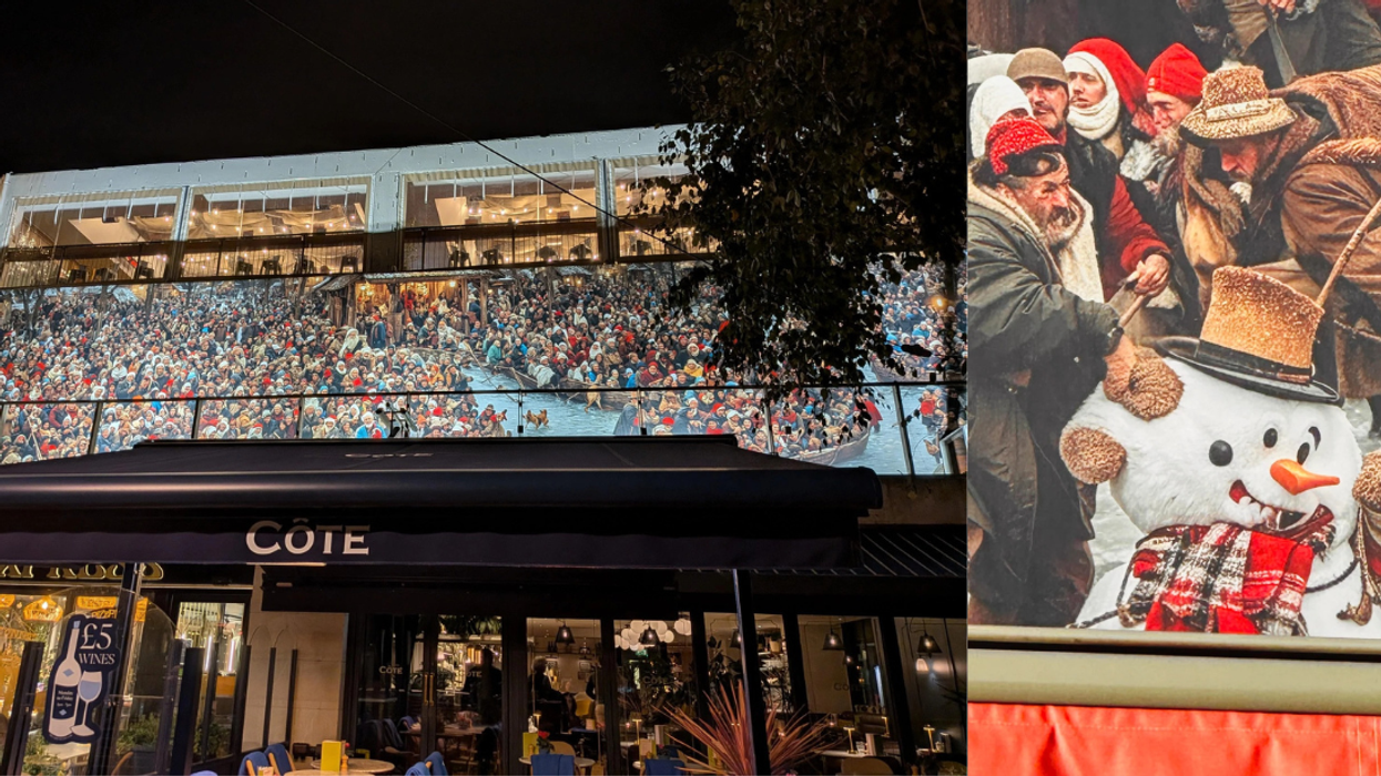 AI-generated Christmas mural in Kingston