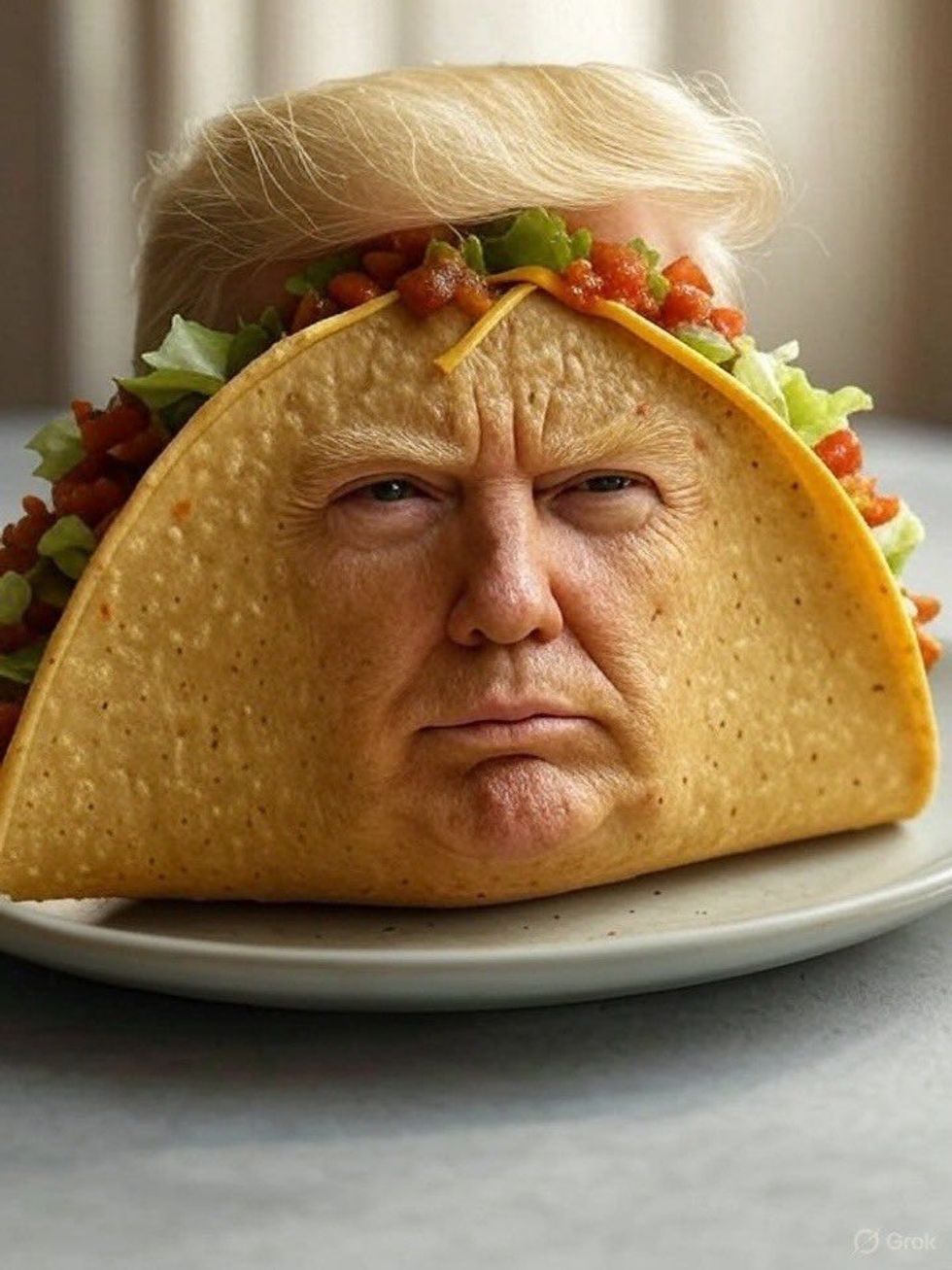 AI-generated image of Donald Trump as a taco