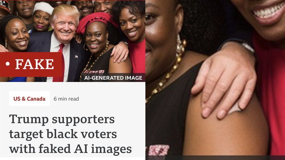 AI-generated imagery of Donald Trump with Black voters