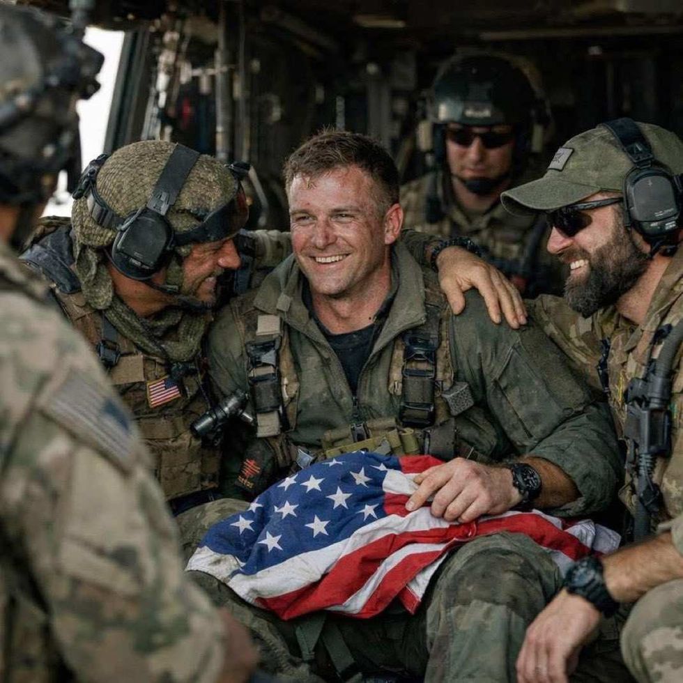 AI-generated photo of F-15 crew member rescue