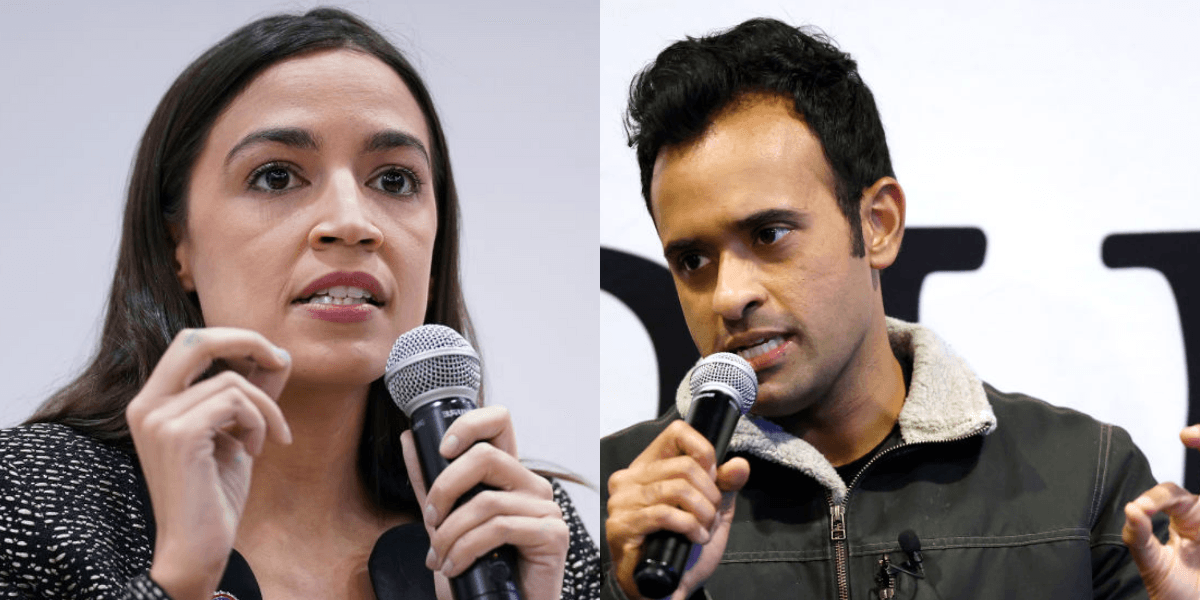 AOC Calls Out Vivek Ramaswamy After 'They're Weird' Rant - Comic Sands