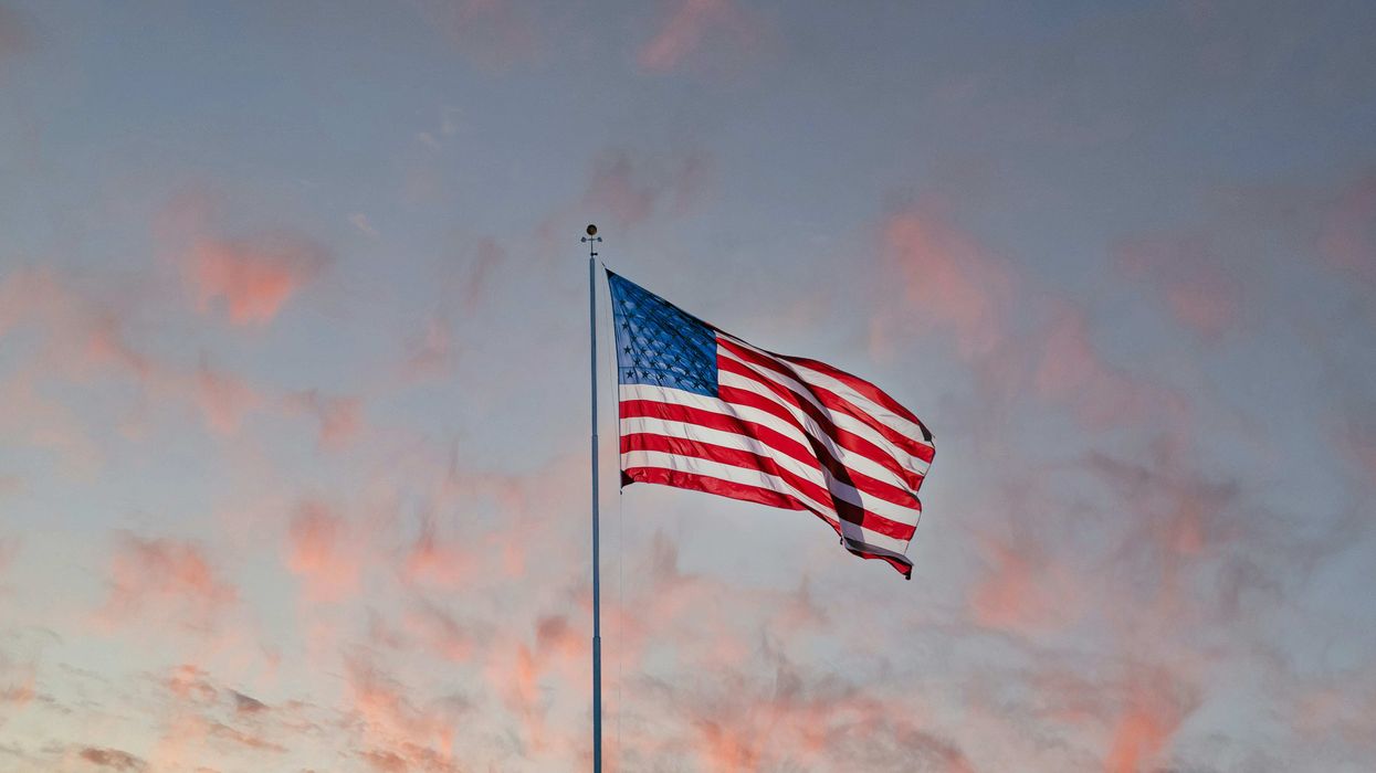 American flag flying