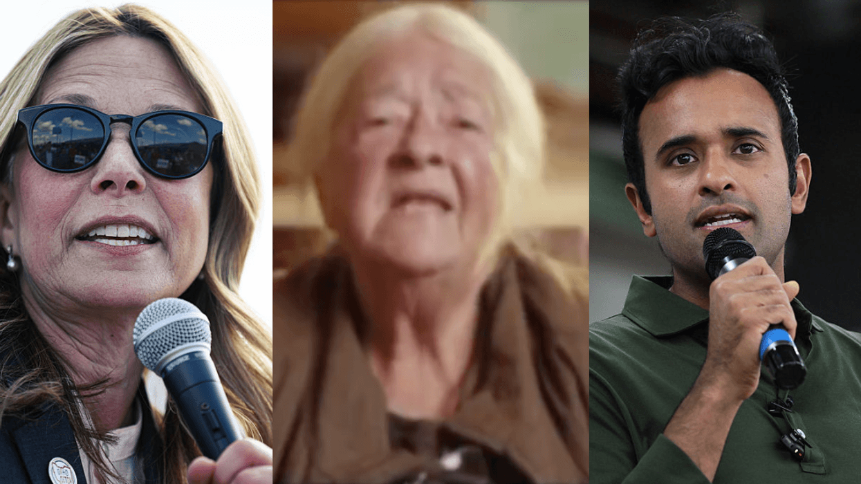Amy Acton; screenshot of Donna Arthur; Vivek Ramaswamy