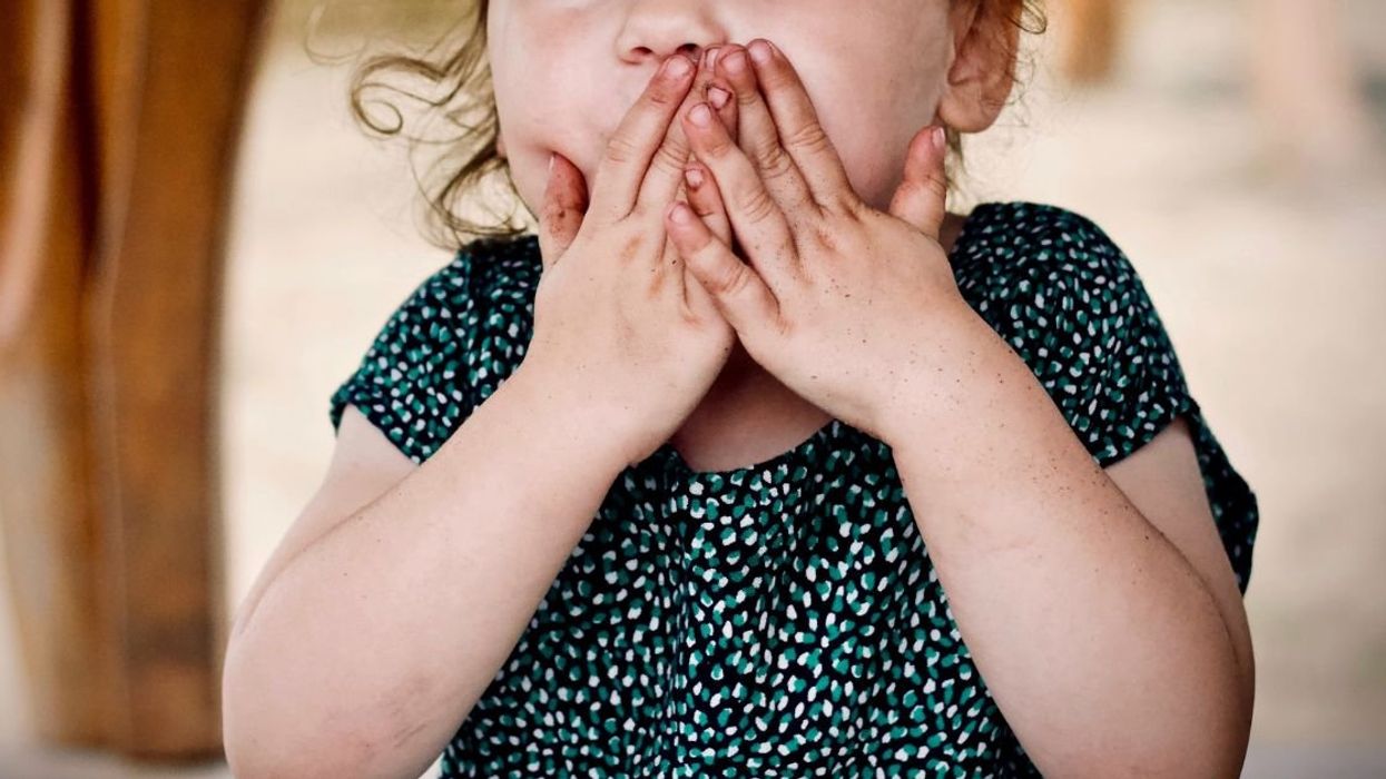 An embarrassed child