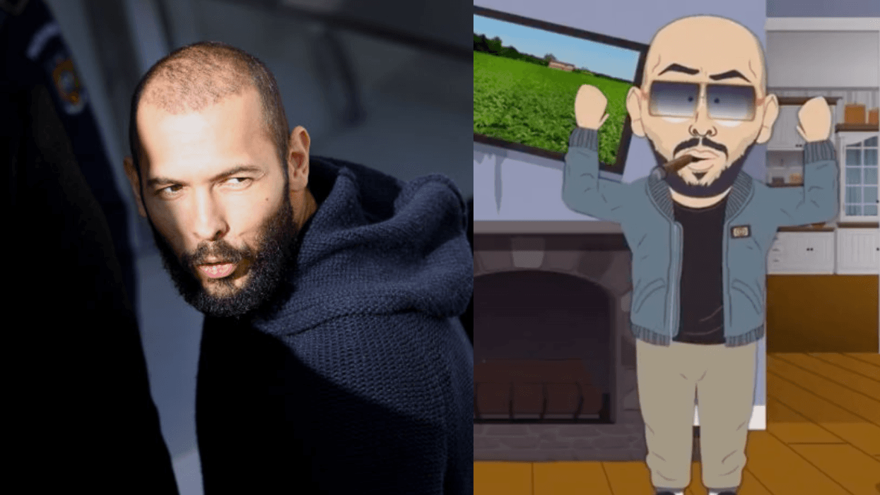 Andrew Tate; screenshot from 'South Park'