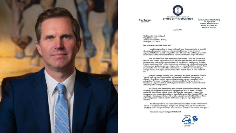 Andy Beshear's letter to Mitch McConnell