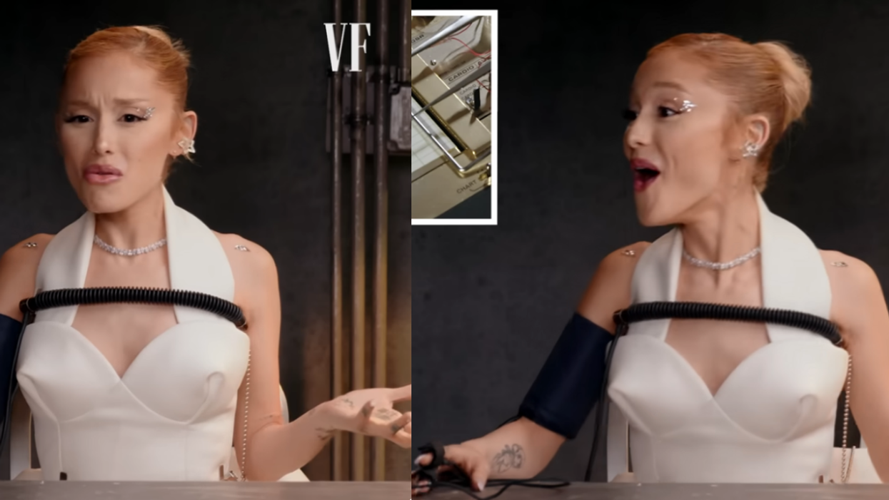 Ariana Grande during interview with lie detector test