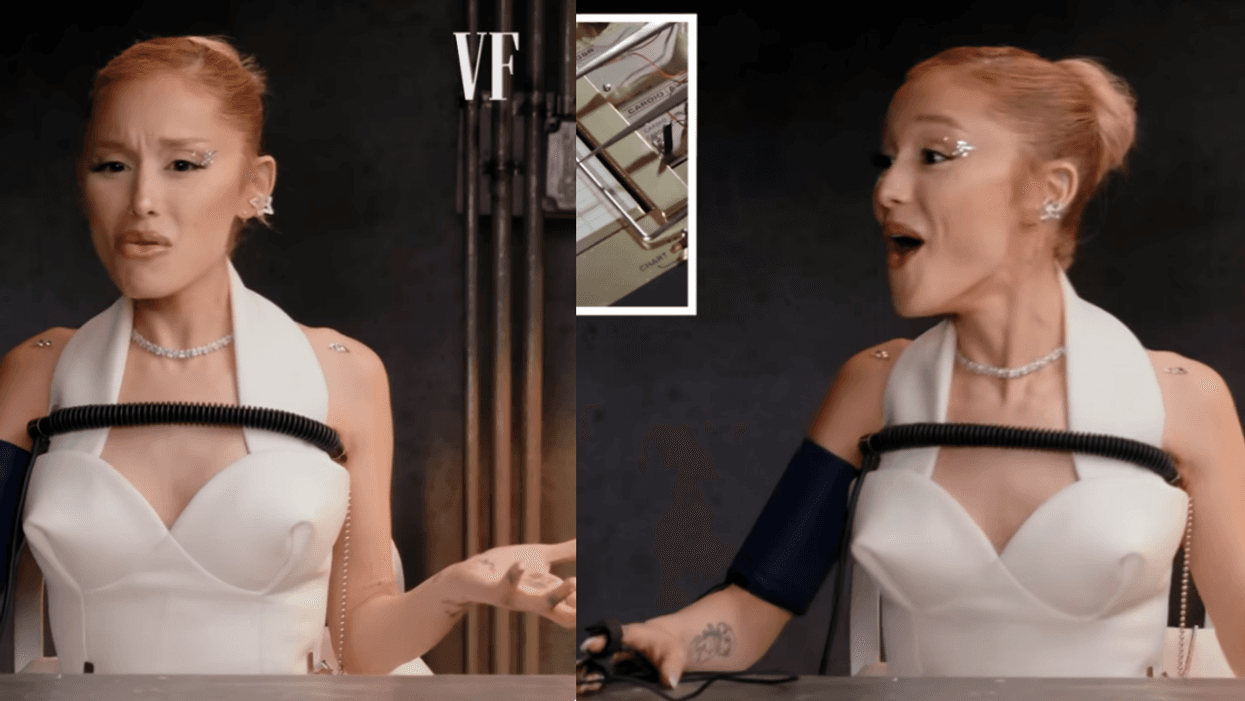 Ariana Grande during interview with lie detector test