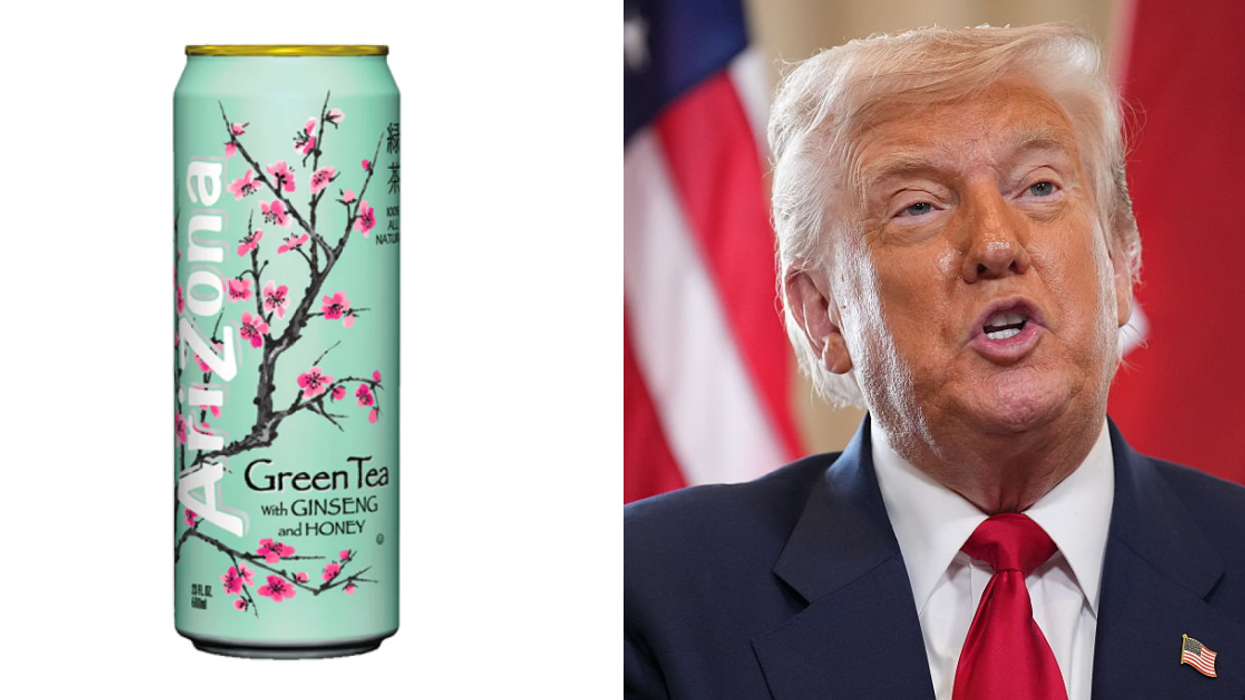 AriZona Iced Tea can; Donald Trump