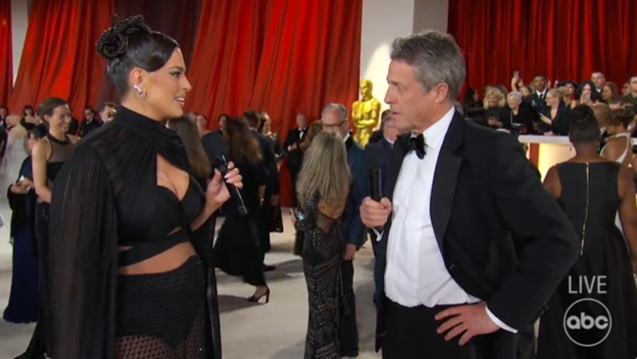 Ashley Graham and Hugh Grant