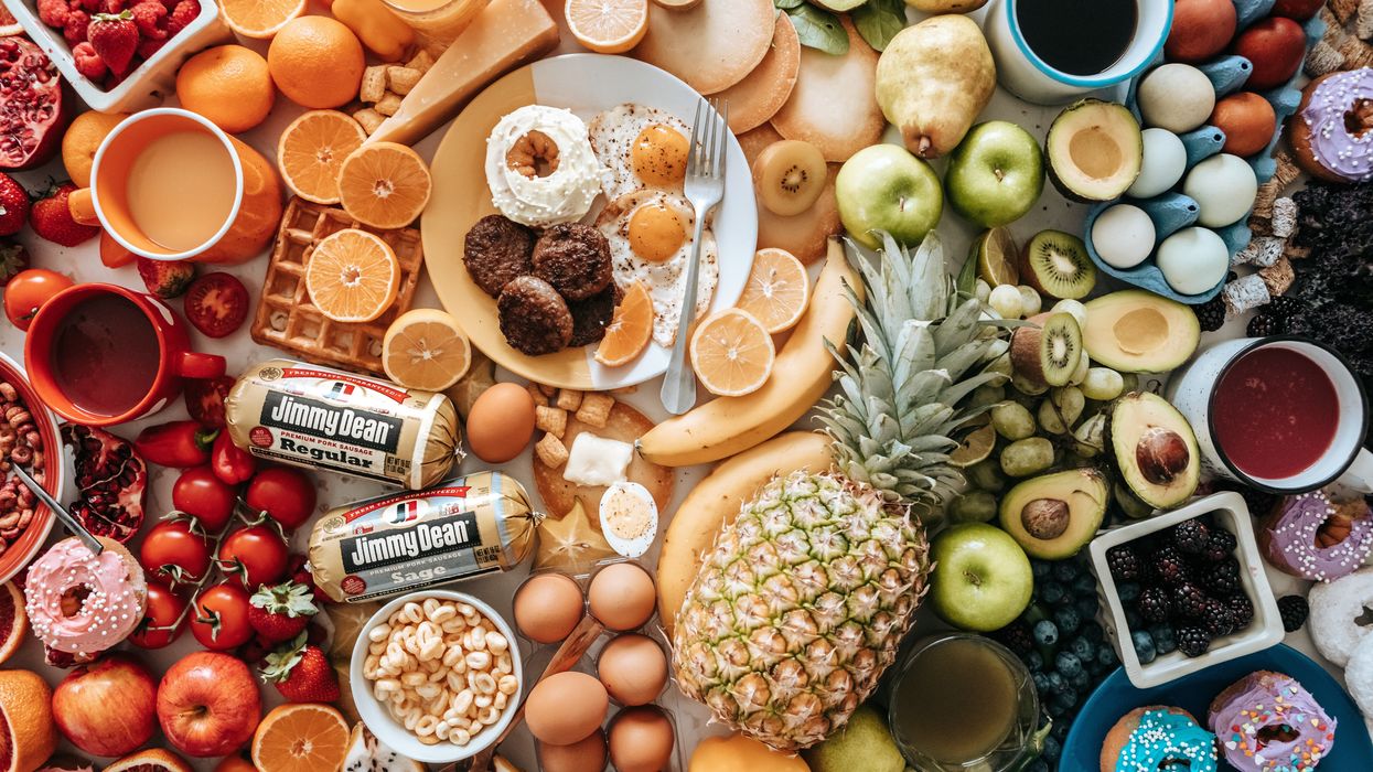 Assortment of colorful food