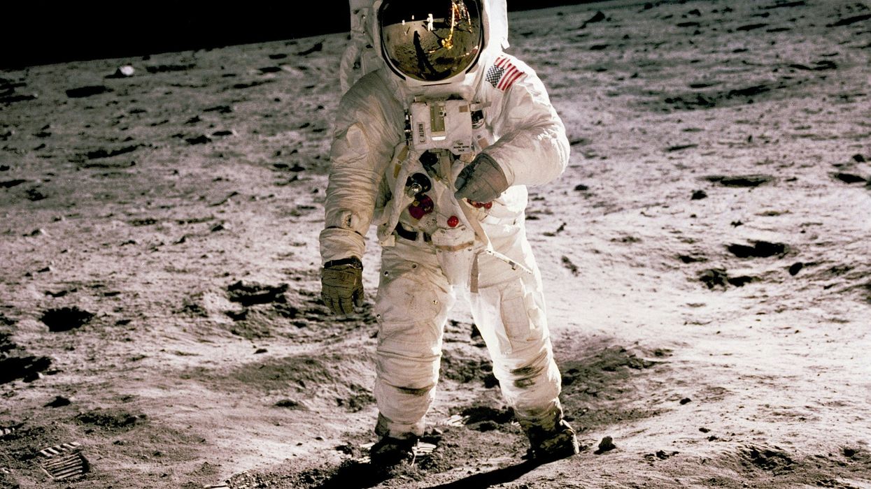 Astronaut walking on the moon