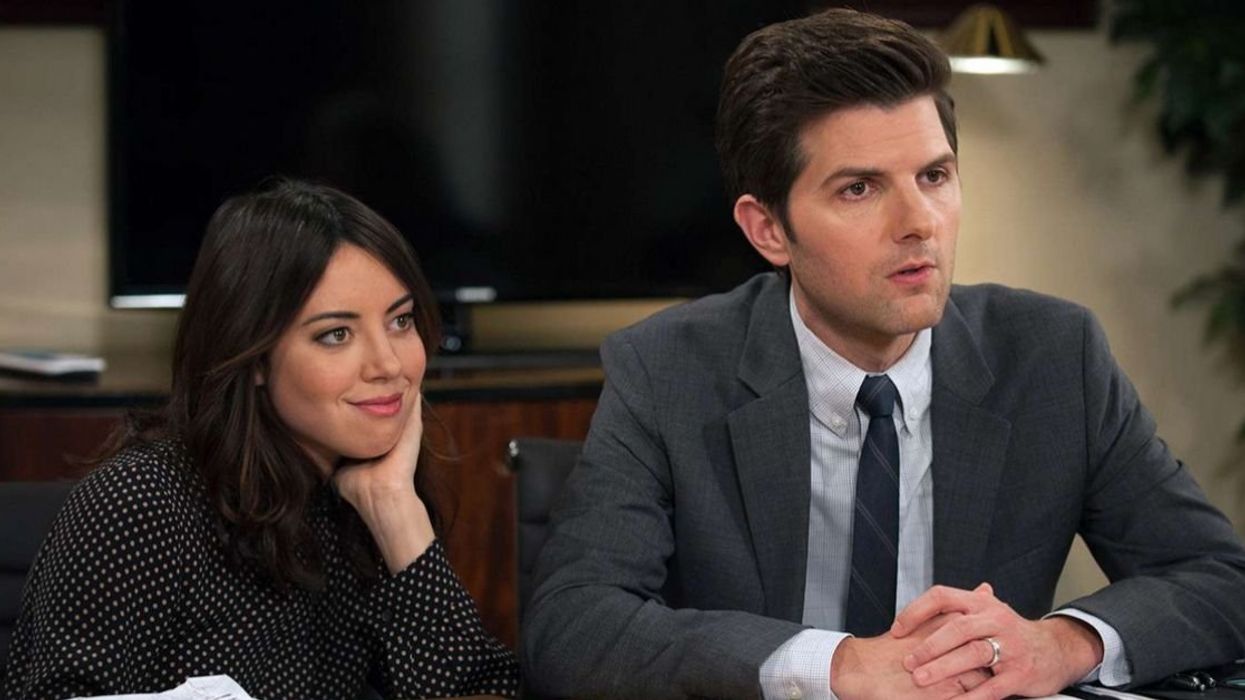 Aubrey Plaza and Adam Scott from 'Parks and Recreation"