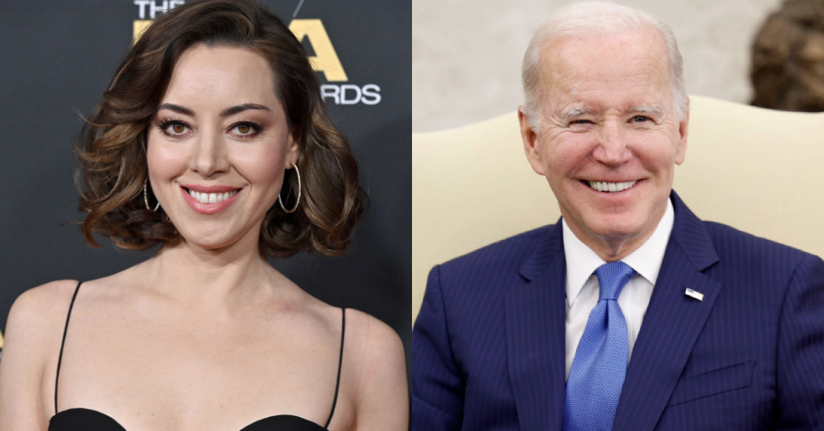 Aubrey Plaza; Joe Biden