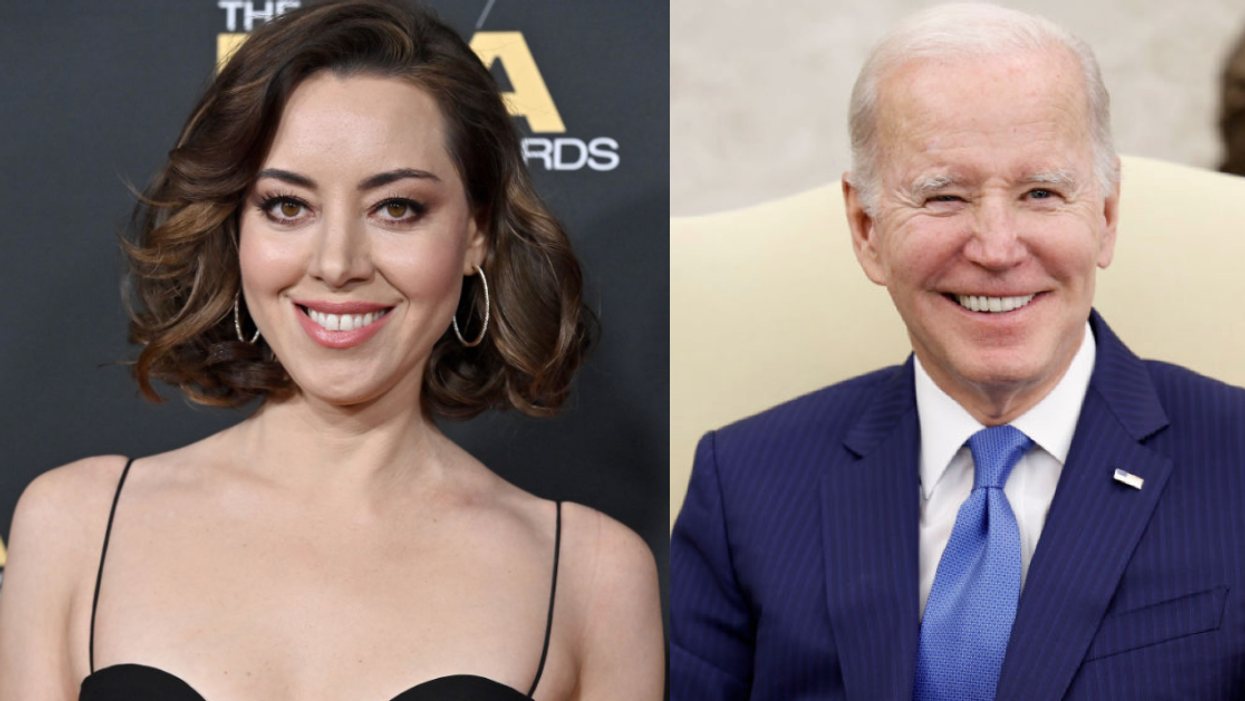 Aubrey Plaza; Joe Biden