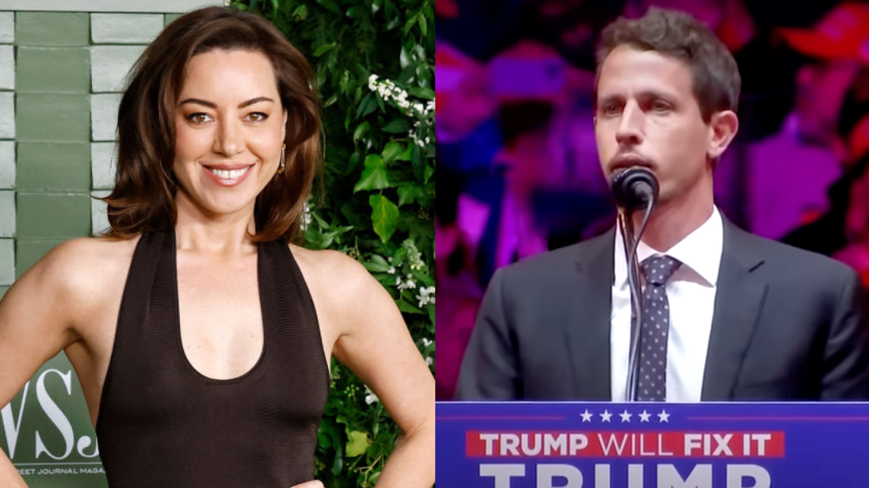 Aubrey Plaza; Screenshot of Tony Hinchcliffe