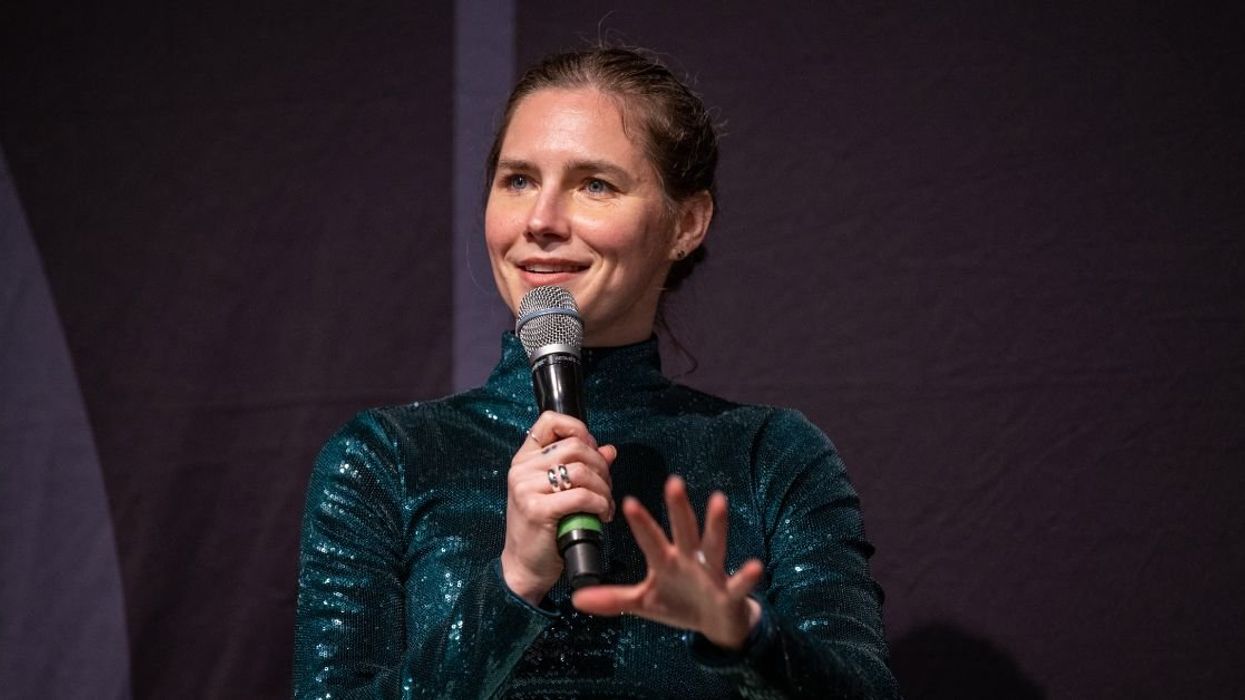Author and activist Amanda Knox attends the Los Angeles Times Festival of Books to promote her book, “Free,” at the University of Southern California.