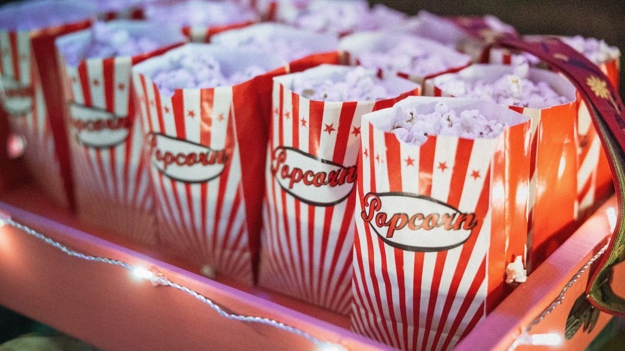 Bags of movie theater popcorn
