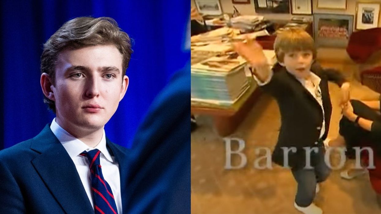 Barron as an 18-year-old; screenshot of 4-year-old Barron from CNN video