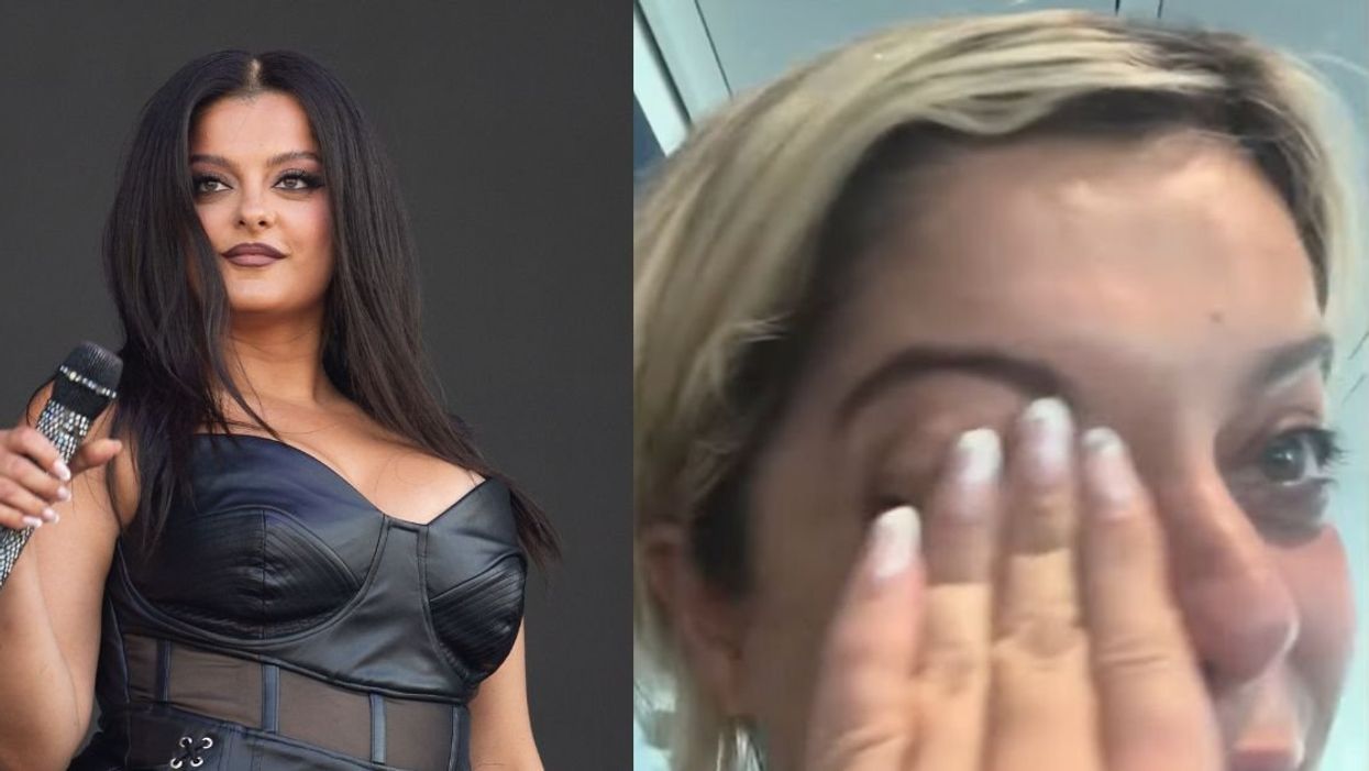 Bebe Rexha; Rexha wiping away tears