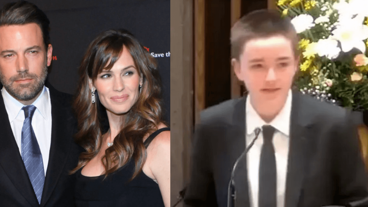 Ben Affleck and Jennifer Garner; Screenshot of Fin Affleck