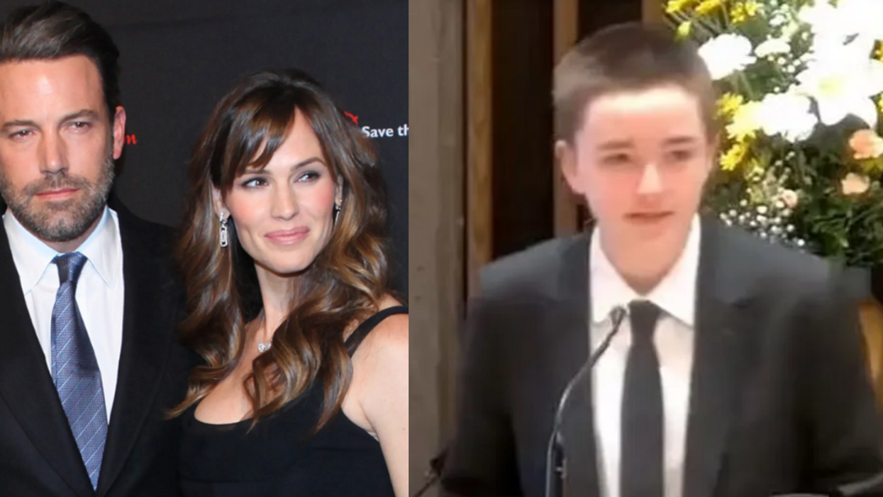 Ben Affleck and Jennifer Garner; Screenshot of Fin Affleck