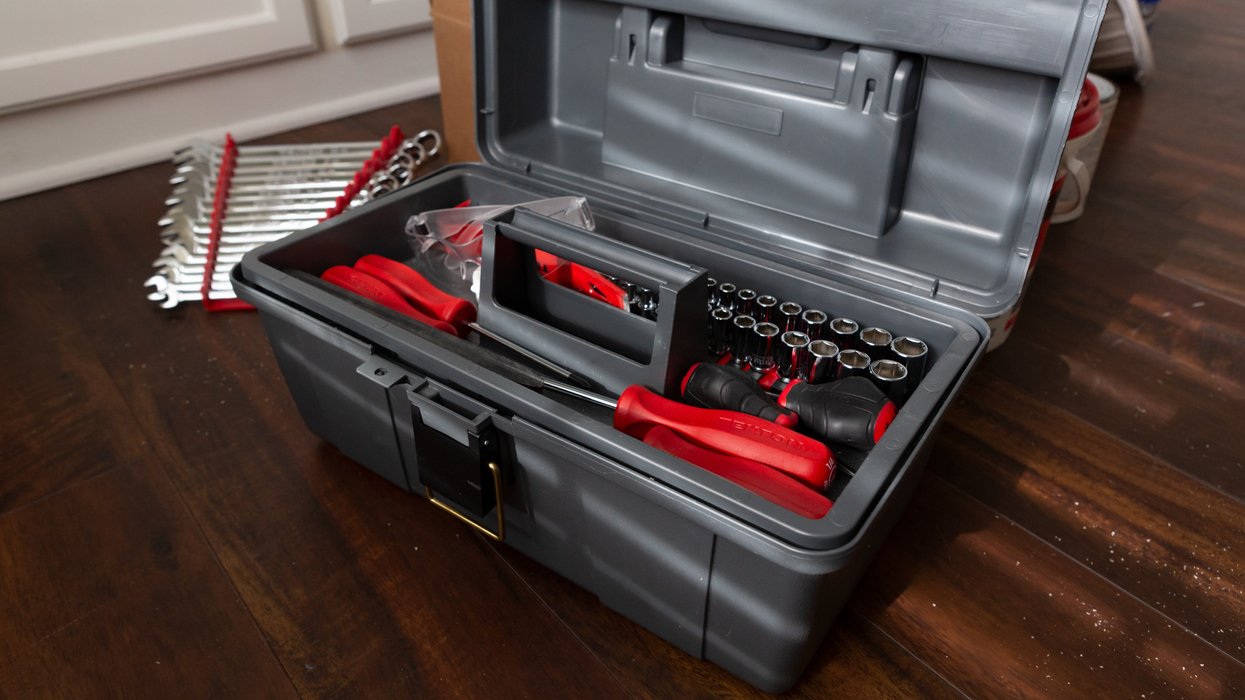 black and red tool box