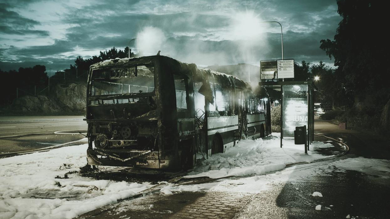black bus near trees during daytime