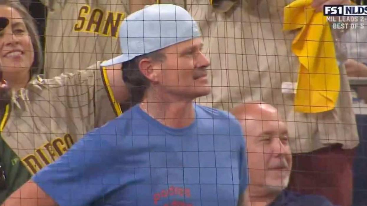 Blink-182 frontman Tom DeLonge cheers on the San Diego Padres at Petco Park.