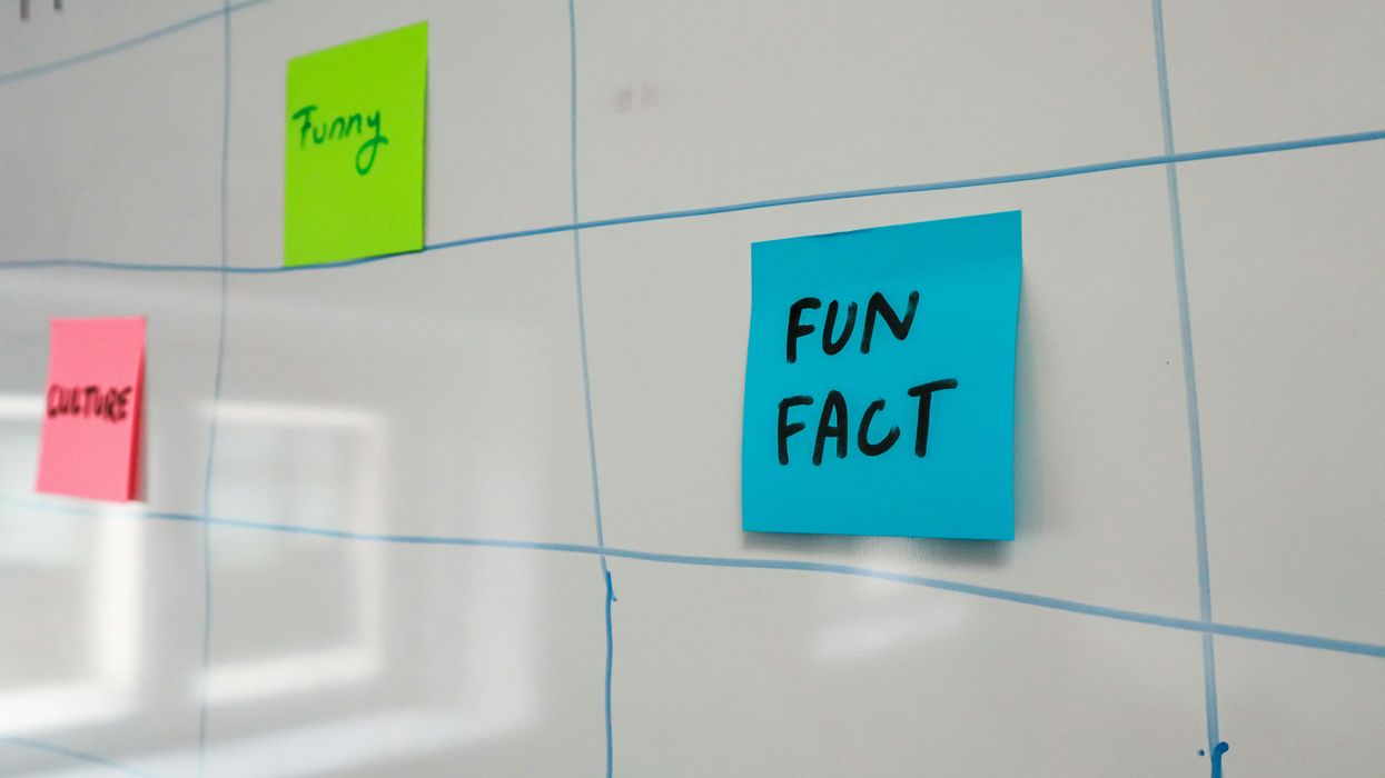 Blue sticky note that reads, 'Fun Fact'