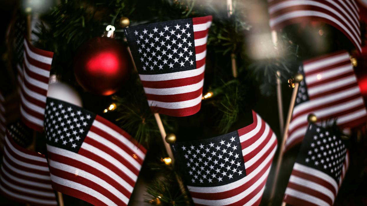 bunch of USA flags