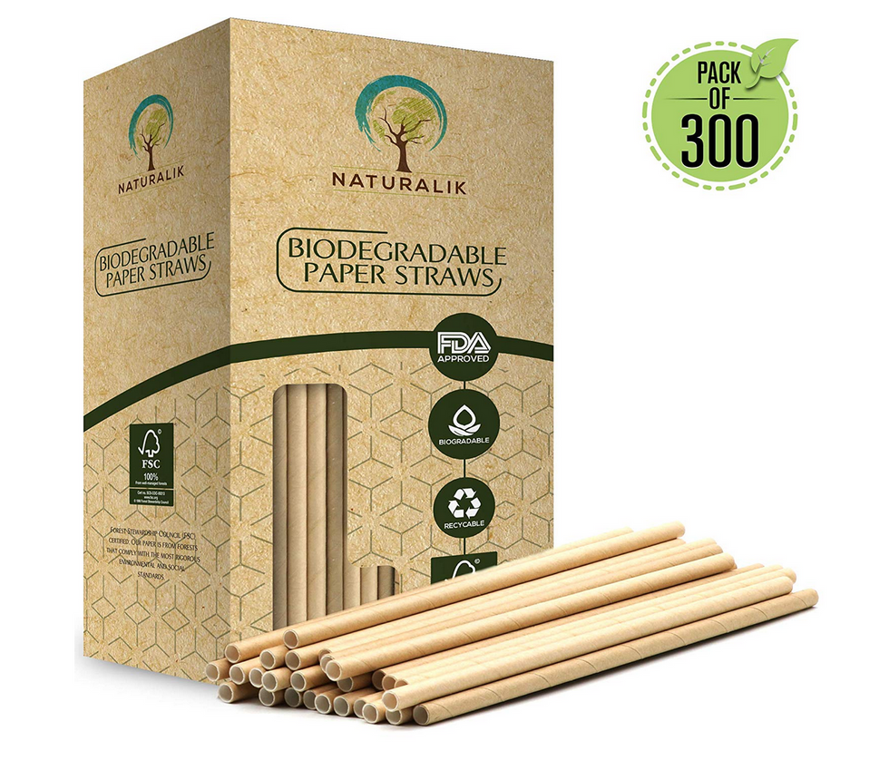 Buy Naturalik 300-Pack Biodegradable Paper Straws on Amazon