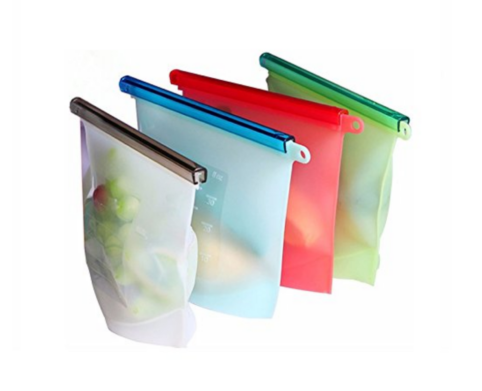 Buy Premium Airtight Reusable Ziplock Silicone Food Storage Bags on Amazon