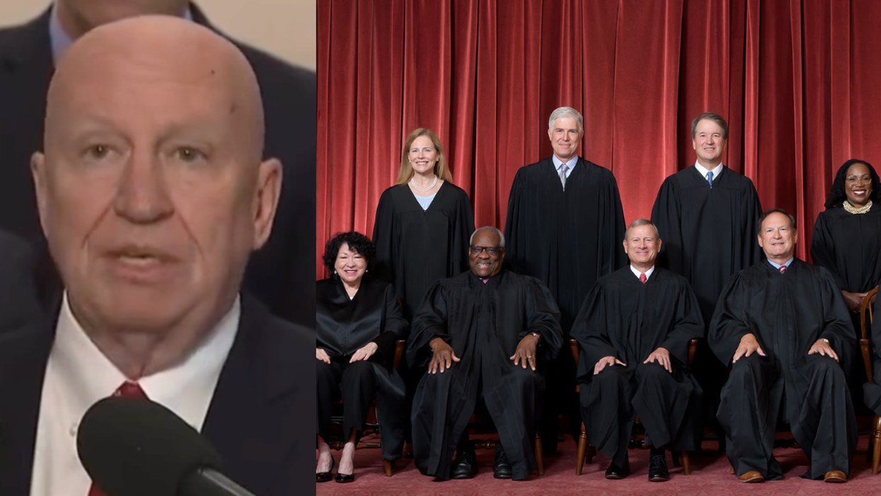C-SPAN screenshot of Kevin Brady; official photo of Supreme Court justices