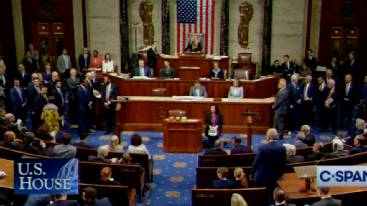C-SPAN screenshot of Marjorie Taylor Greene presiding over the House chamber