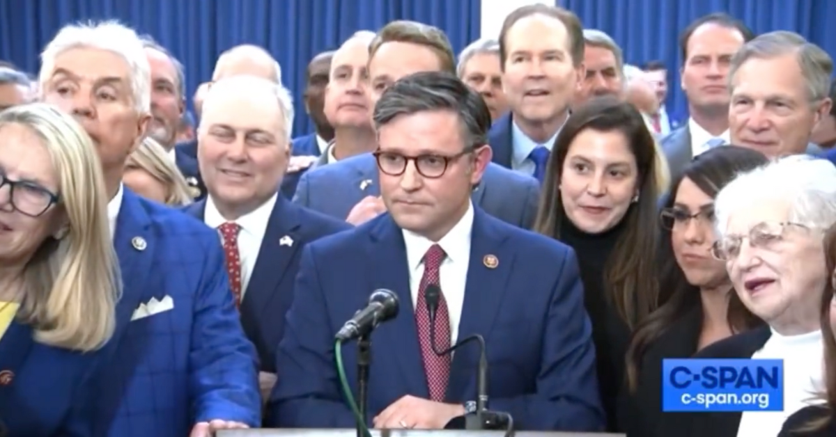 C-SPAN screenshot of Mike Johnson and GOP Representatives