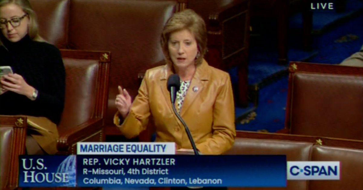 C-SPAN screenshot of Vicky Hartzler giving speech on House floor
