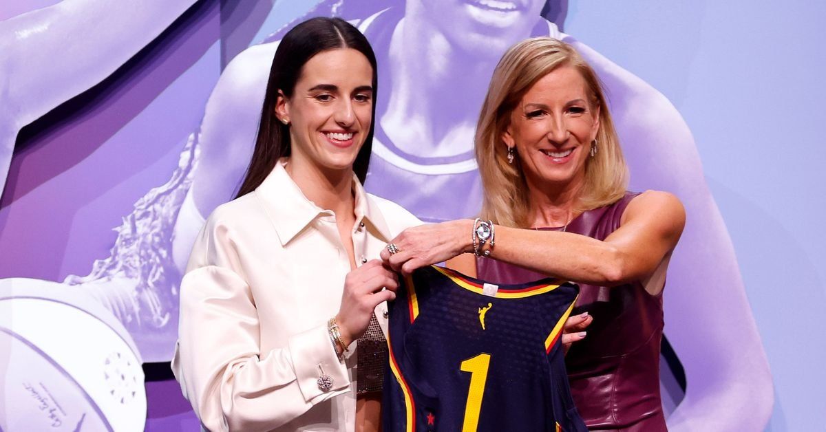 Caitlin Clark with WNBA Commissioner Cathy Engelbert 